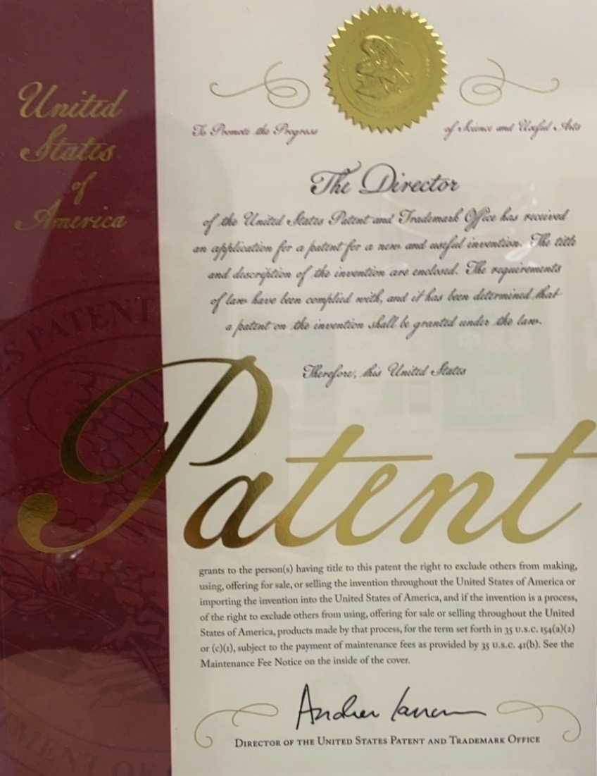 米国特許証